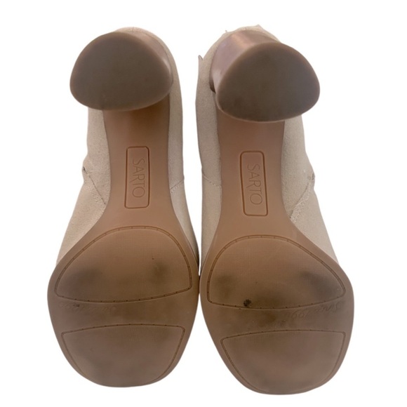 Franco Sarto Cassie Suede Womens Round Toe Tall Knee-High Boots, Cream, Size 8 - Picture 6 of 12